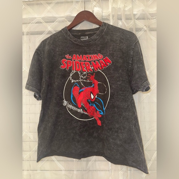 Tops - Spider-Man Graphic Women’s Large Cropped  Tee Marvel Y2K Retro